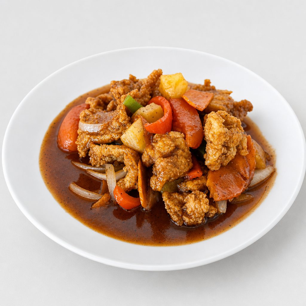 SWEET AND SOUR CHICKEN.