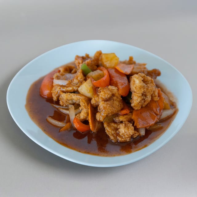 SWEET AND SOUR CHICKEN.